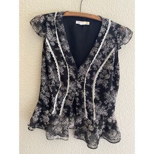 C&C California Floral Blouse Women’s Size Small